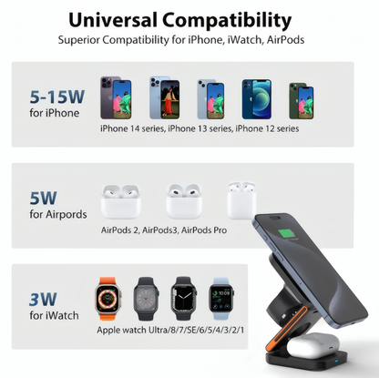 Foldable 3-in-1 Wireless Charger